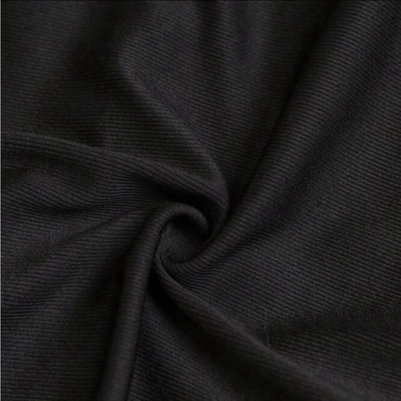 BLACK RUFFLE COLLAR RUCHED BODY CON PARTY DRESS - Picture 7 of 11